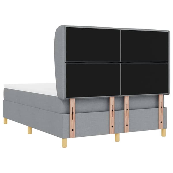 vidaXL Box spring seng med madras Lysegrå 200 x 140 cm Stof