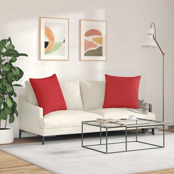 vidaXL Sofapuder 2 pcs Rød 80 x 80 cm Stof