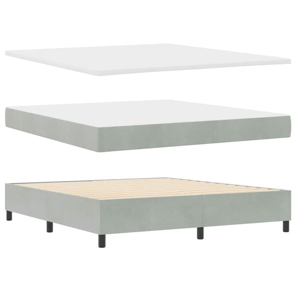 vidaXL Box spring seng med madras Lysegrå 200 x 180 cm Polyester