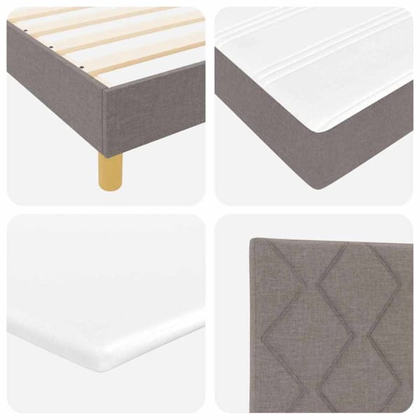 vidaXL Box spring seng med madras Gråbrun 200 x 160 cm Polyester