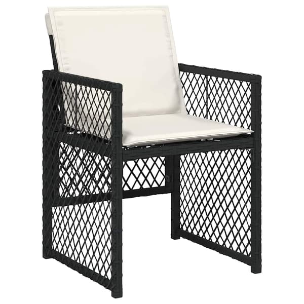 vidaXL Have Spisebordssæt 5 pcs Sort polyrattan
