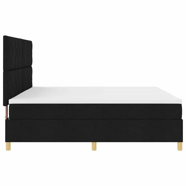 vidaXL Box spring seng med madras Sort 200 x 200 cm Stof