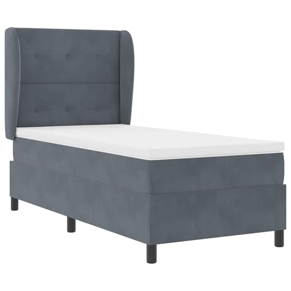 vidaXL Box spring seng med madras Mørkegrå 200 x 80 cm Polyester