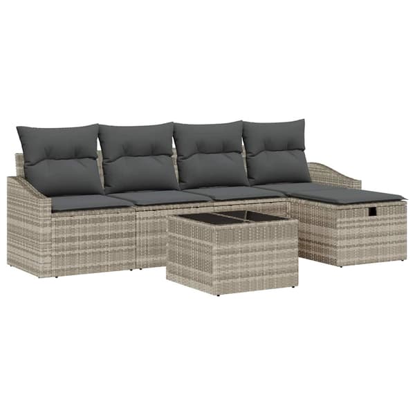 vidaXL Sofa Sæt med pude 6 pcs polyrattan