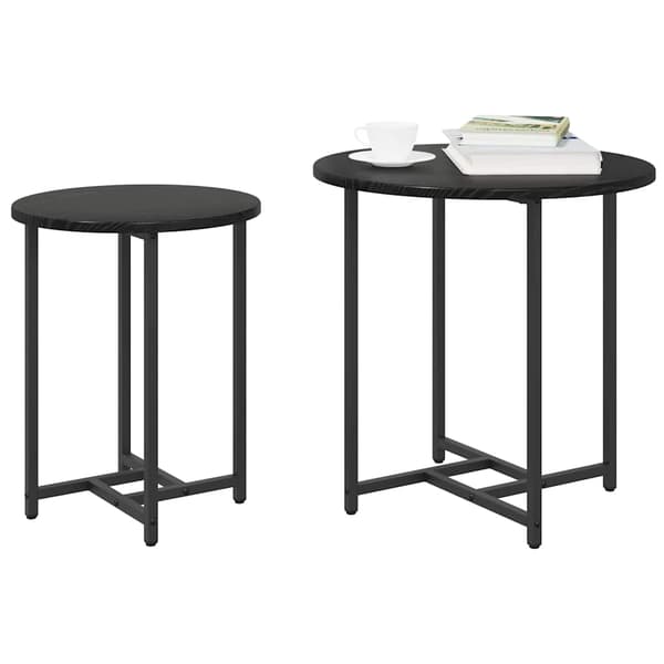 vidaXL Sidebordssæt 2 pcs Sort eg