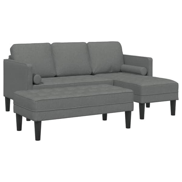 vidaXL Sofa Sæt med pude 2 pcs Mørkegrå Polyester