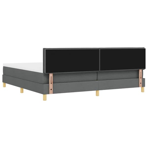 vidaXL Box spring seng med madras Mørkegrå 200 x 200 cm Stof