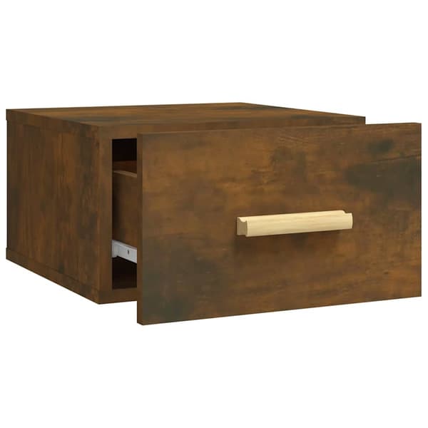 vidaXL væghængte sengeborde 2 stk. 35x35x20 cm røget egetræsfarve