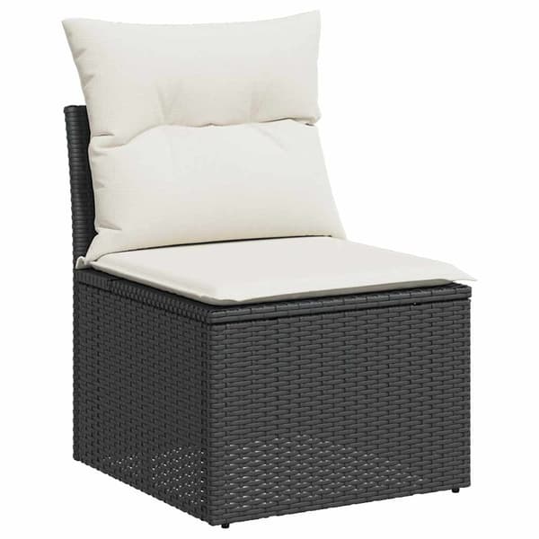 vidaXL sofasæt til haven 7 dele med hynder polyrattan akacietræ sort