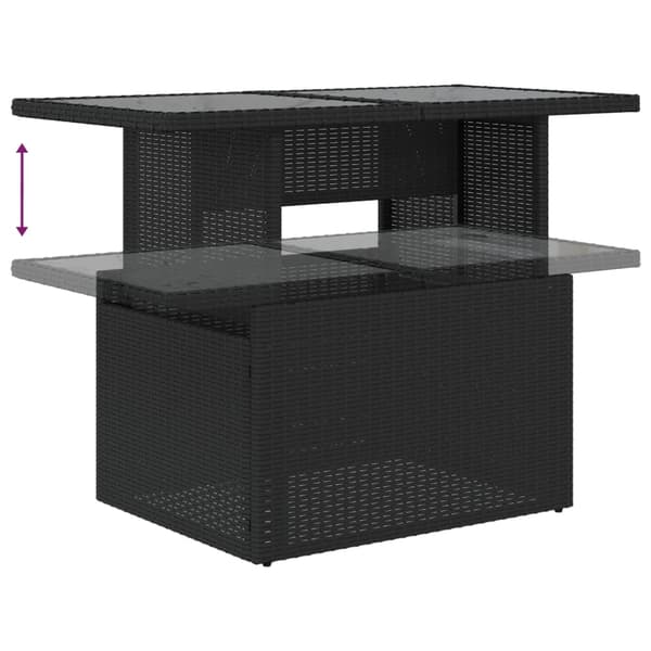 vidaXL sofasæt til haven 6 dele med hynder polyrattan sort