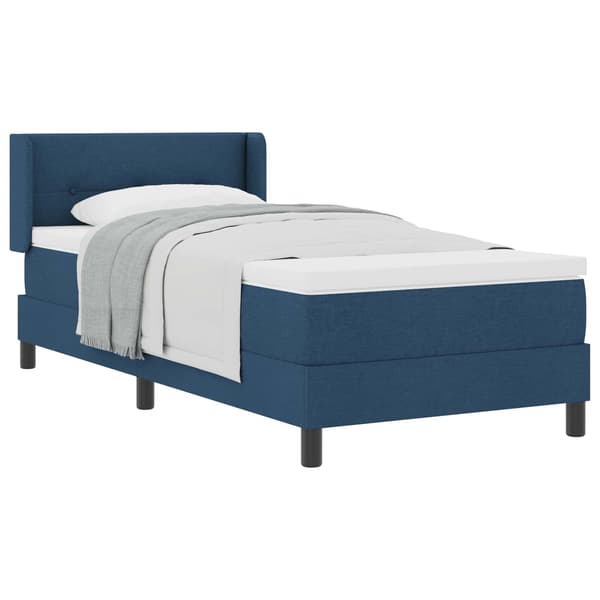 vidaXL Box spring seng med madras Blå 200 x 100 cm Polyester
