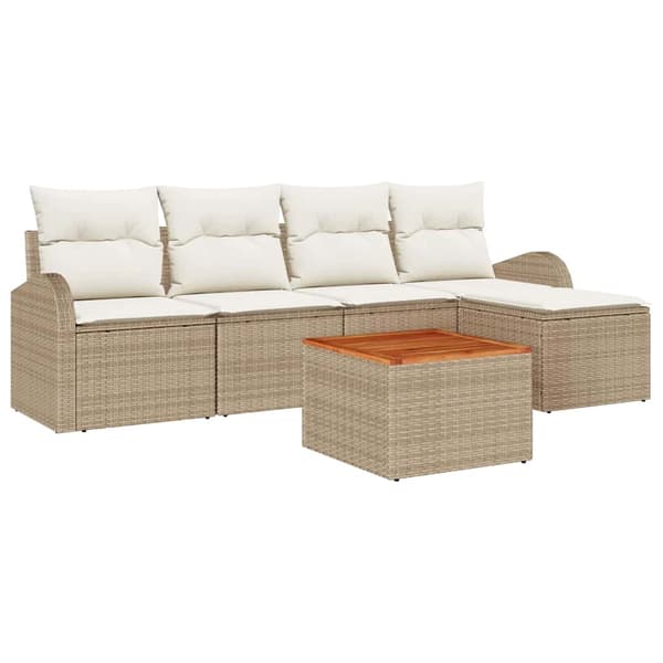 vidaXL Havesofa Sæt 6 pcs Beige, hvid