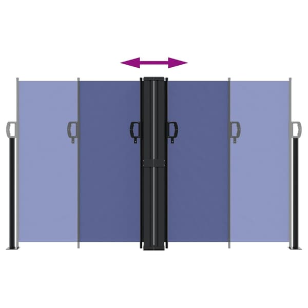 vidaXL sammenrullelig sidemarkise 140x600 cm blå