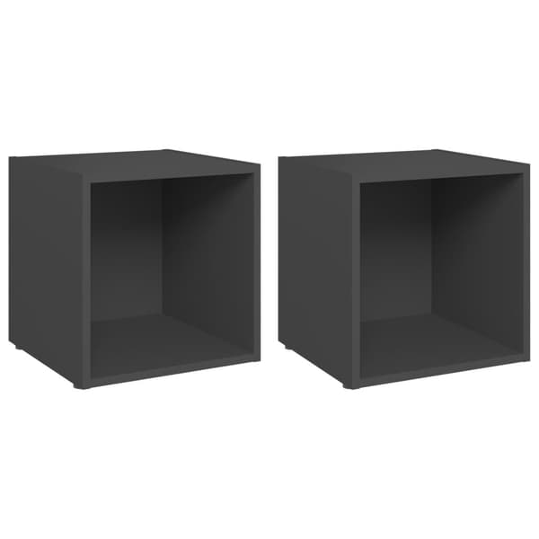 vidaXL TV-tasot 2 kpl harmaa 37x35x37 cm lastulevy