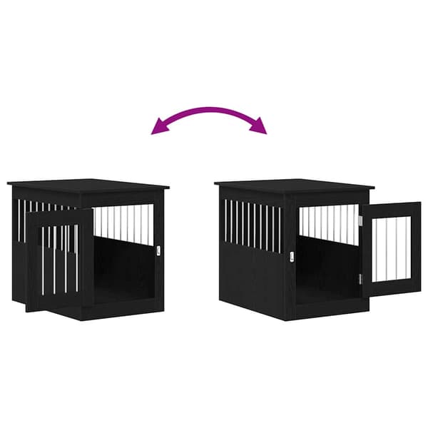 vidaXL hundeburmøbler sort egetræ 55x75x65 cm konstrueret træ