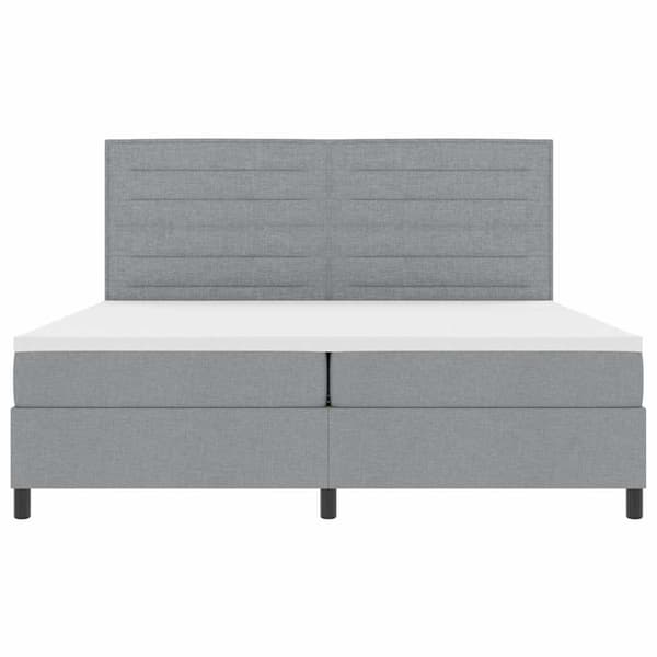 vidaXL Box spring seng med madras Lysegrå 200 x 200 cm Stof