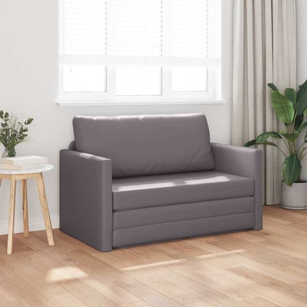 vidaXL Sovesofa 110cm Grå Kunstlæder