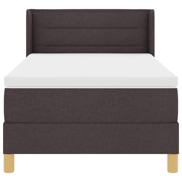 vidaXL Box spring seng med madras Mørk Brun 200 x 90 cm Polyester