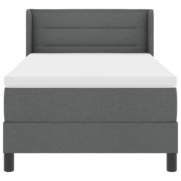 vidaXL Box spring seng med madras Mørkegrå 200 x 90 cm Polyester