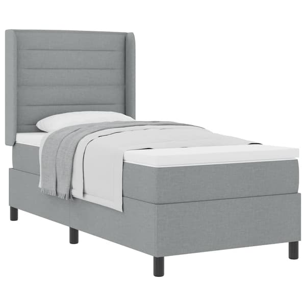 vidaXL Box spring seng med madras Lysegrå 80 x 200 cm Stof