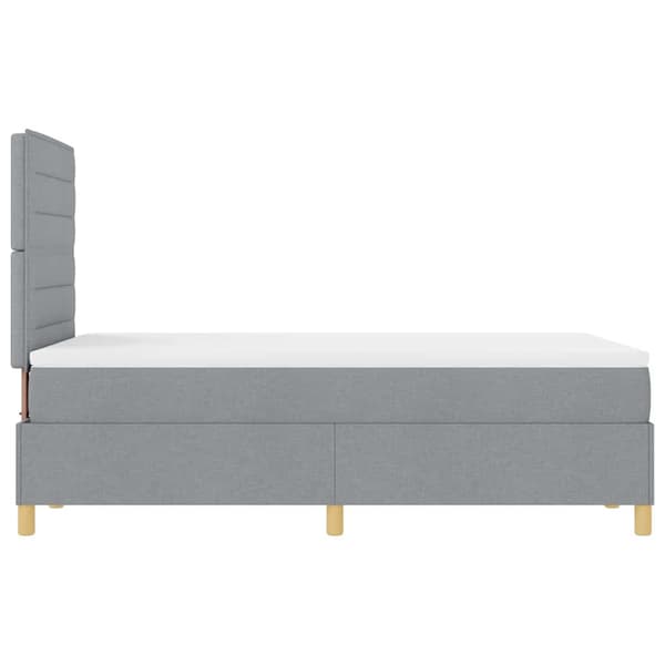 vidaXL LED Box Spring Bed med madras Lysegrå 120 x 200 cm Stof