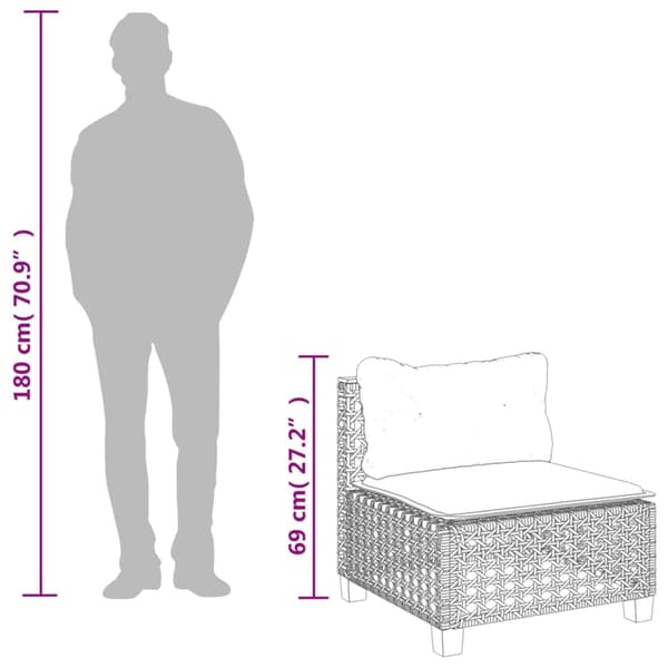 vidaXL sofasæt til haven 4 dele med hynder polyrattan sort