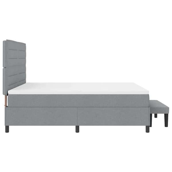 vidaXL Box spring seng med madras Lysegrå 180 x 200 cm Stof
