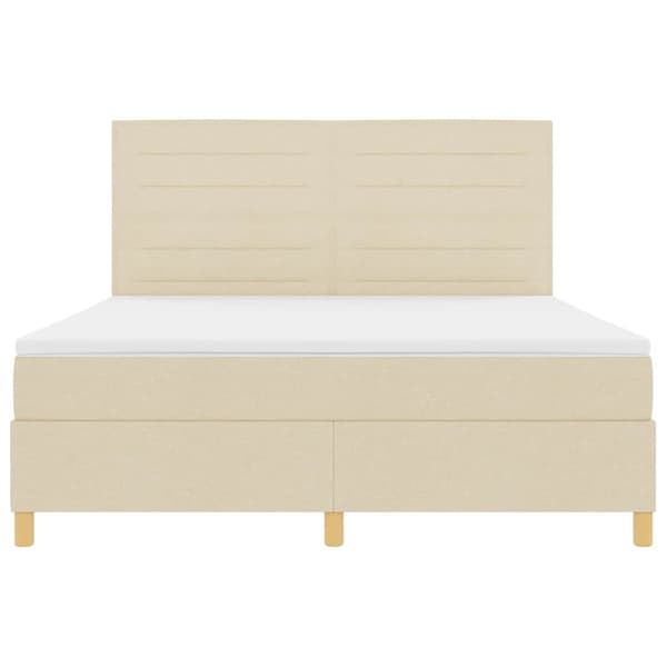 vidaXL Box spring seng med madras Creme 180 x 200 cm Stof