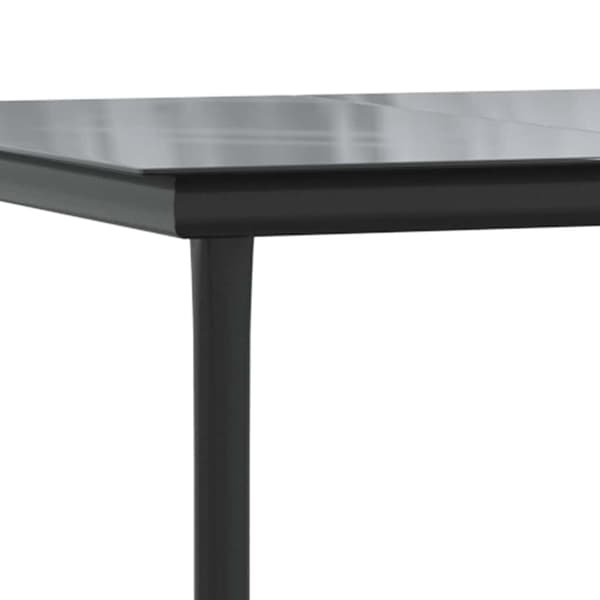 vidaXL 7 dele spisebordssæt til haven polyrattan glas sort