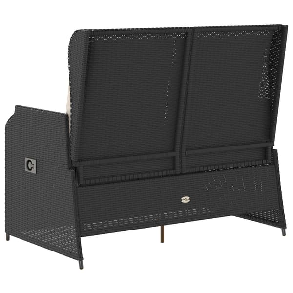 vidaXL Havebænk Sort polyrattan
