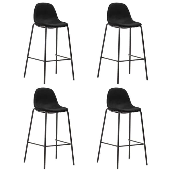 vidaXL barsæt 5 dele stof sort