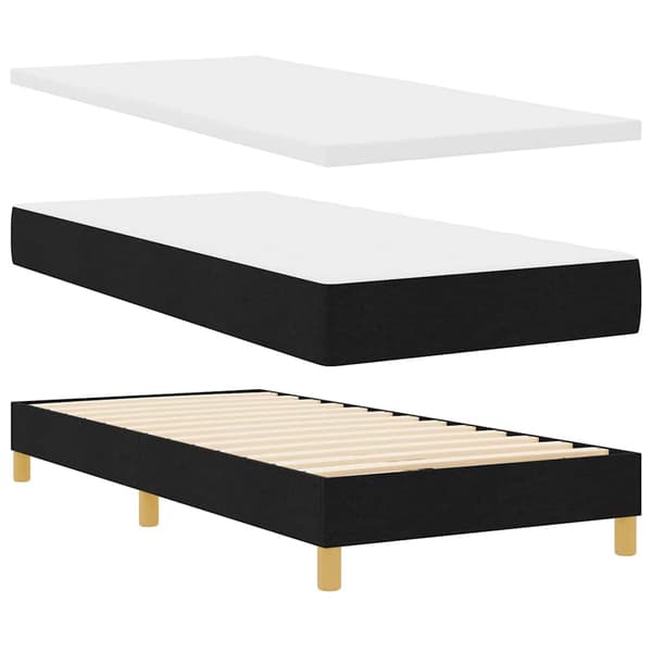 vidaXL LED Box Spring Bed med madras med LED Sort 100 x 200 cm Stof