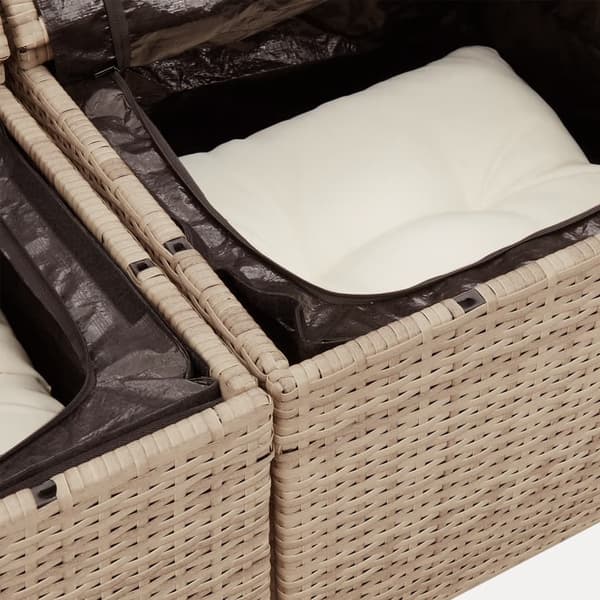 vidaXL sofasæt til haven 8 dele med hynder polyrattan beige