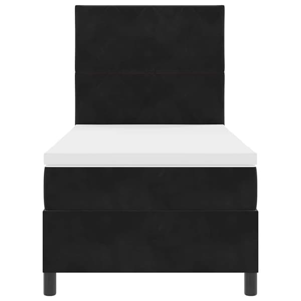 vidaXL LED Box Spring Bed med madras Sort 100 x 200 cm Stof