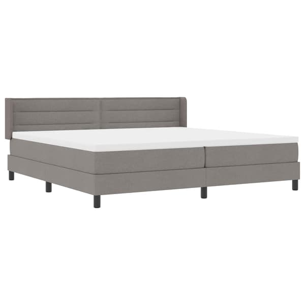 vidaXL Box spring seng med madras Gråbrun 200 x 200 cm Polyester