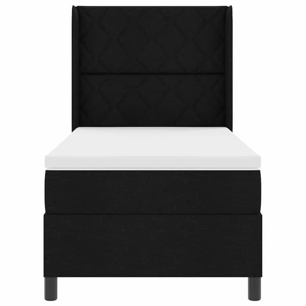vidaXL Box spring seng med madras Sort 100 x 200 cm Stof