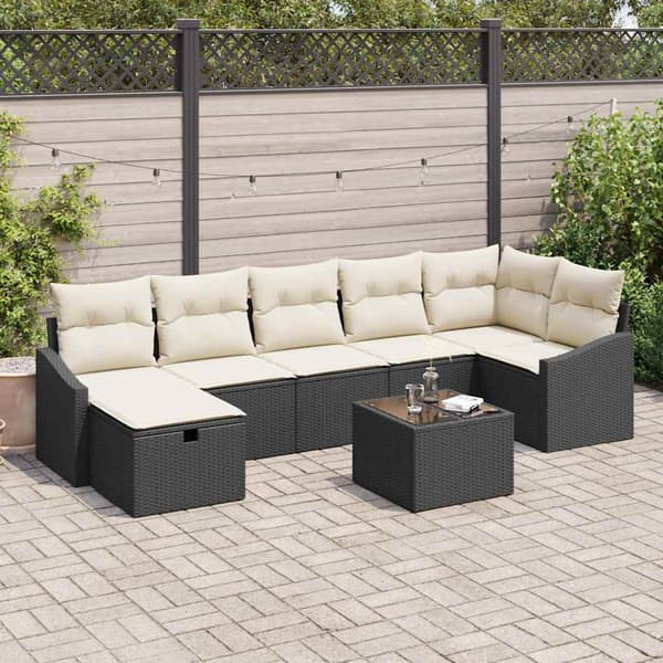 vidaXL Sofa Sæt med pude 7 pcs polyrattan