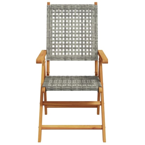 vidaXL havestole 8 stk. med lænefunktion polyrattan grå