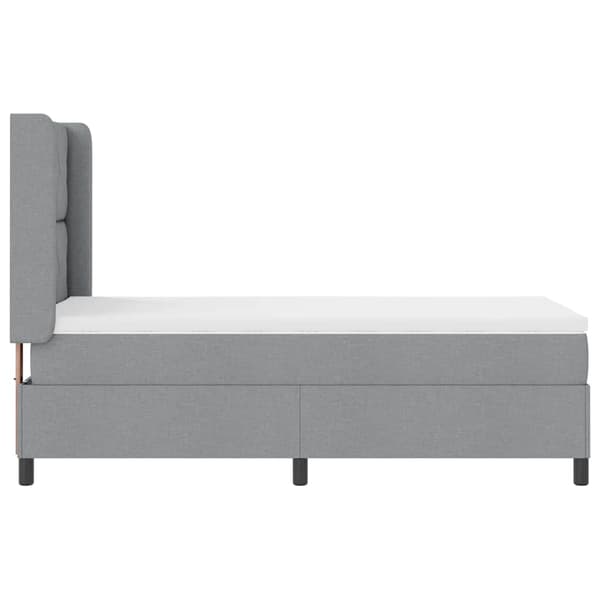 vidaXL LED Box Spring Bed med madras Lysegrå 100 x 200 cm Stof