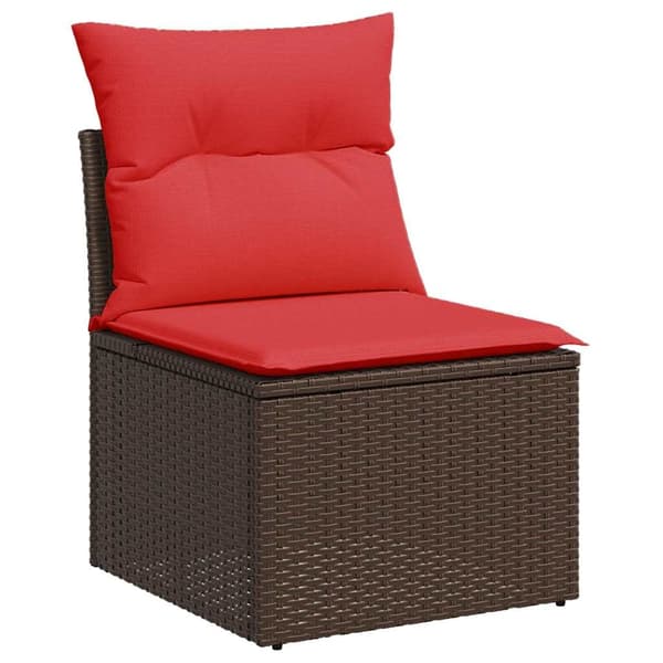 vidaXL sofasæt til haven 6 dele med hynder polyrattan brun