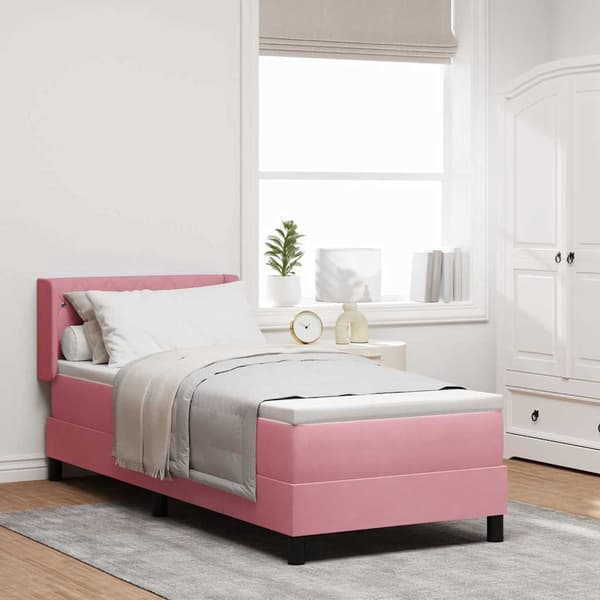 vidaXL Box spring seng med madras Lyserød 200 x 80 cm Polyester