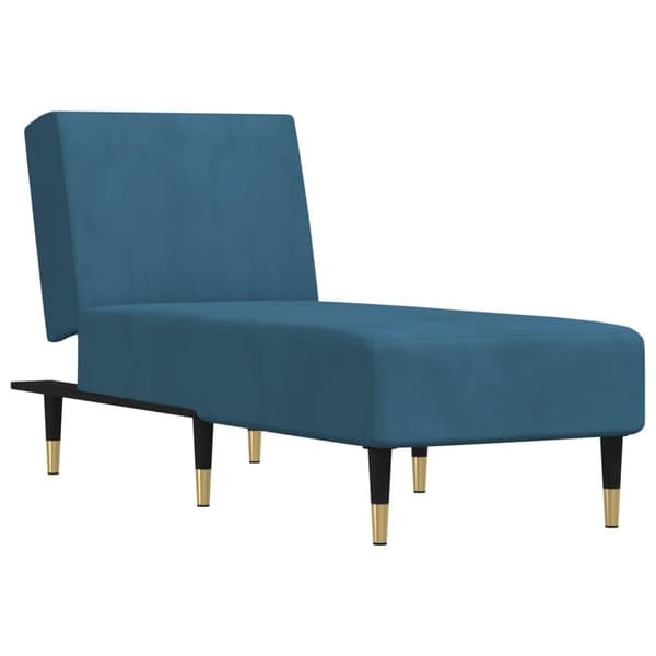 vidaXL chaiselong velour blå