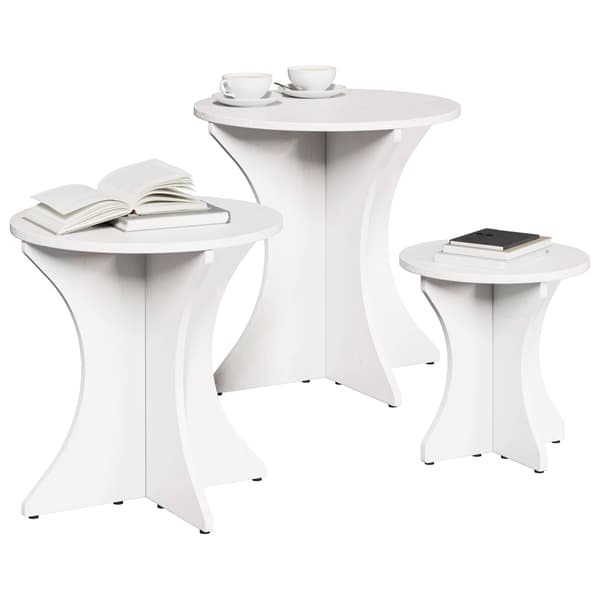 vidaXL Sofabord 3 pcs Hvid