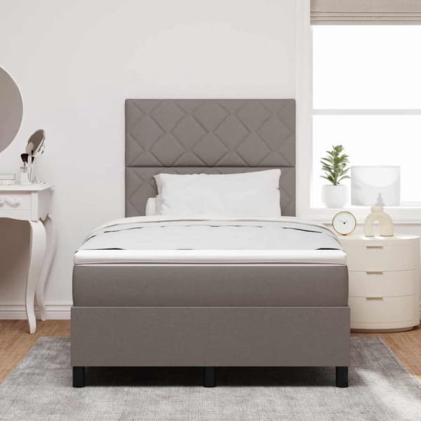 vidaXL Box spring seng med madras Gråbrun 120 x 190 cm Stof