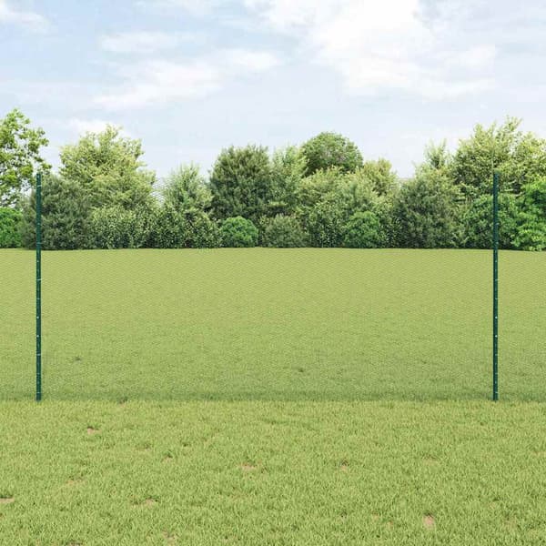 vidaXL Aita ja Tuki Vihreä 1,2 x 100 m Terästä ja PVC:tä