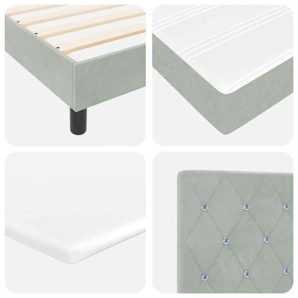vidaXL Box spring seng med madras Lysegrå 200 x 90 cm Polyester