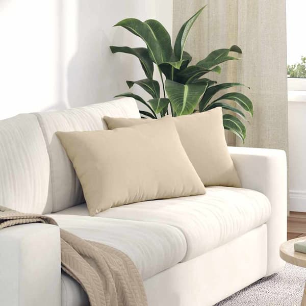 vidaXL Sofapuder 2 pcs Creme 60 x 40 cm Stof