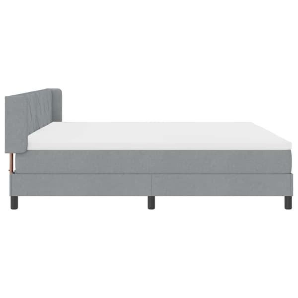 vidaXL Box spring seng med madras Lysegrå 200 x 200 cm Polyester