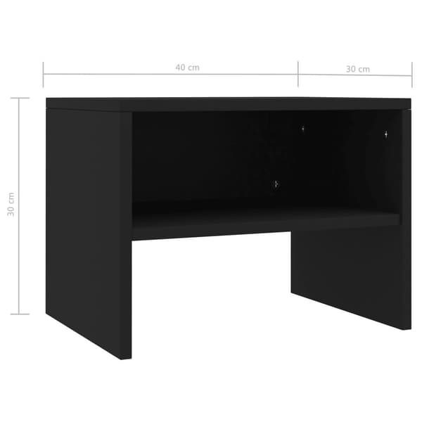 vidaXL sengeskabe 2 stk. 40 x 30 x 30 cm spånplade sort