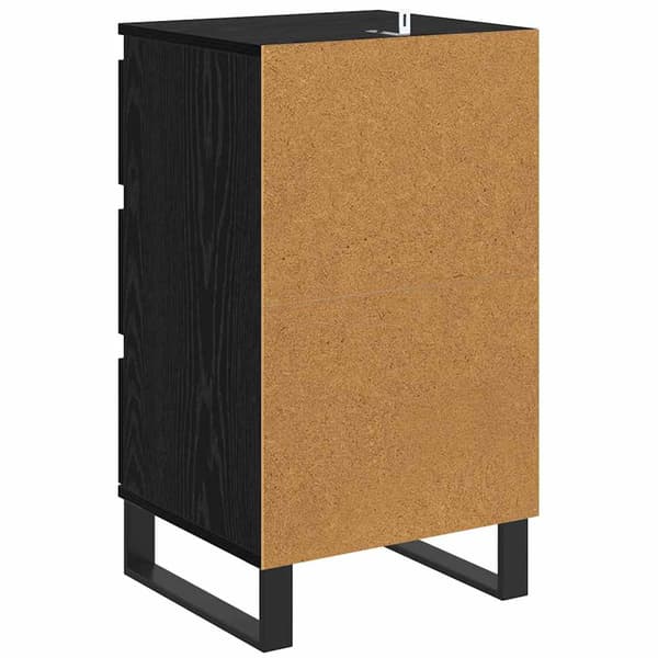 vidaXL Sideboard med skuffe Sort eg Konstrueret træ